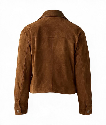 Levi's Women's Suede Cropped Chore Jacket Brown Size XL