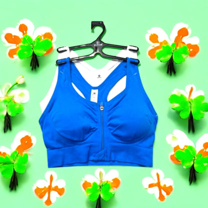 90 Degree By Reflex High Perform. Full Support Sport  Bra Set-Two L MSRP$58