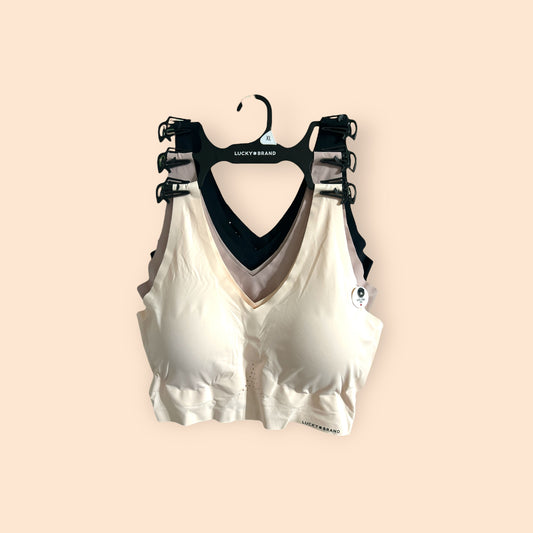 Lucky Brand Set of 3 Seamless Laser Cut Bras LVD19052 Sze Medium~ Perforated~CUTE!