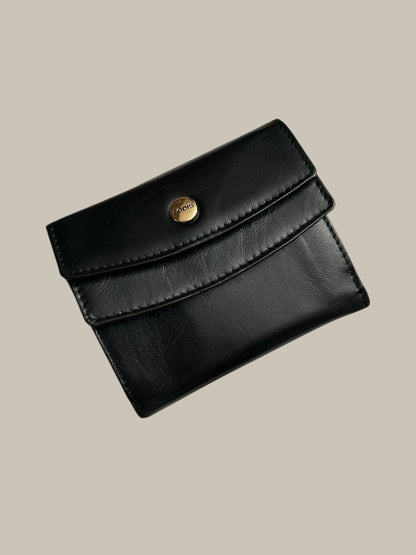 LODIS BLACK Classic Premium Leather RFID Double Flap-Snap Wallet Cardholder~GREAT