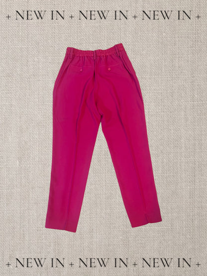 ZADIG & VOLTAIRE Panda Satin Dress Pants Sz 38~Adjustable Waist ~Raspberry retail $328