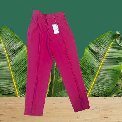 ZADIG & VOLTAIRE Panda Satin Dress Pants Sz 38~Adjustable Waist ~Raspberry retail $328