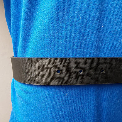 MICHAEL KORS BELT REVERSIBLE BLACK LARGE LOGO TO SOLID BLACK SILVER BUCKLE